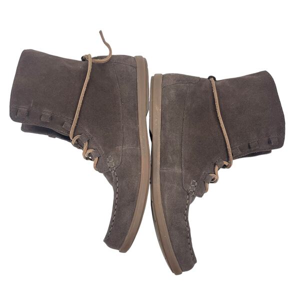 Sperry Coil Hook Moccasin Ankle Boots Suede Dark Brown Size 8.5M - Picture 5 of 9